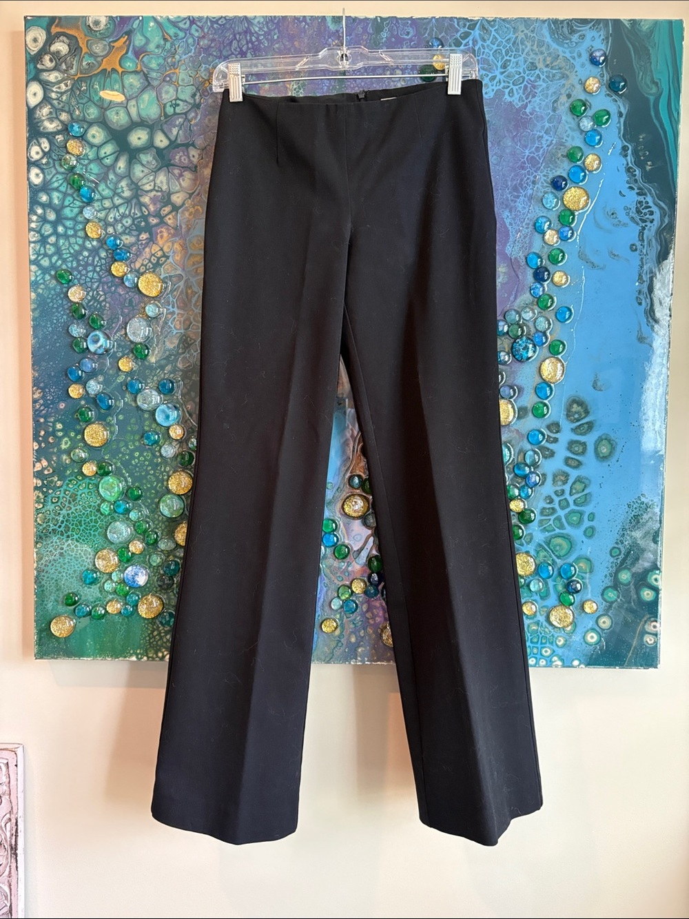 Ecru NY Black Bootleg Pants
